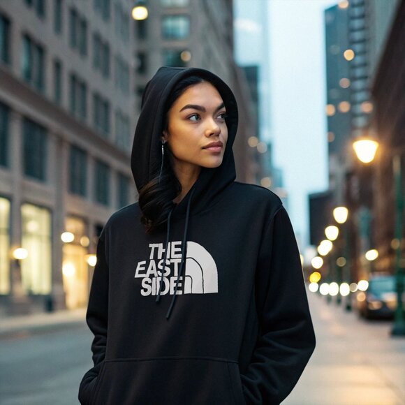 The East Side Parody Unisex Black Hoodie - Heavy Blend Pullover Sweatshirt NEW - Picture 1 of 3